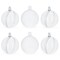 Set of 6 Mini Clear Plastic Ball Ornaments 1.92 Inches (49 mm)
